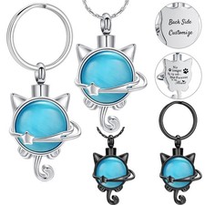 Moon Star Love Infinity Cat Urn Pendant Memory Necklace Ashes Memorial Jewelry