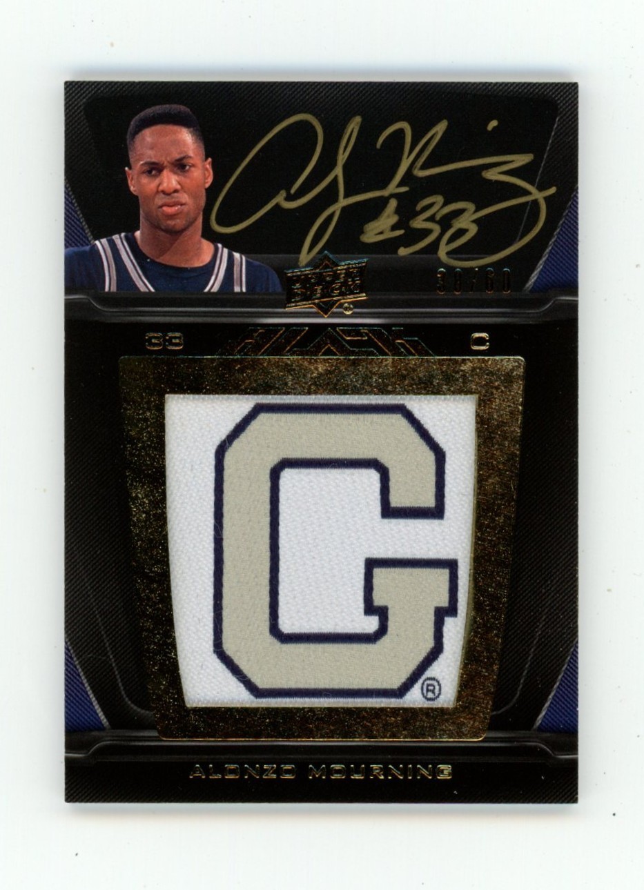 2011-12 Upper Deck Exquisite UD Black College Vault Alonzo Mourning Auto Patch