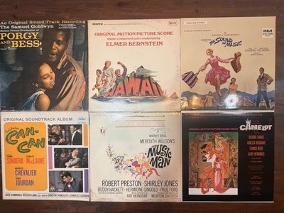 VTG Movie Musical Soundtrack LP Lot 6 Sound Of Music Camelot Music Man Hawaii