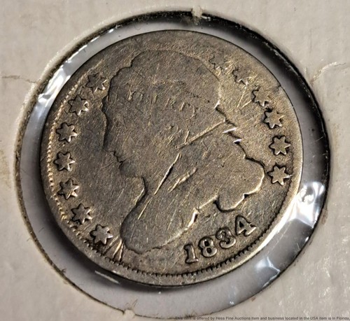 1834 Capped Bust Silver Coin 10c Collection Dime - Picture 4 of 4