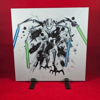Cyborg Warrior 3D Hueforge Wall Art Sci-Fi Battle Decor 8x8High-quality 