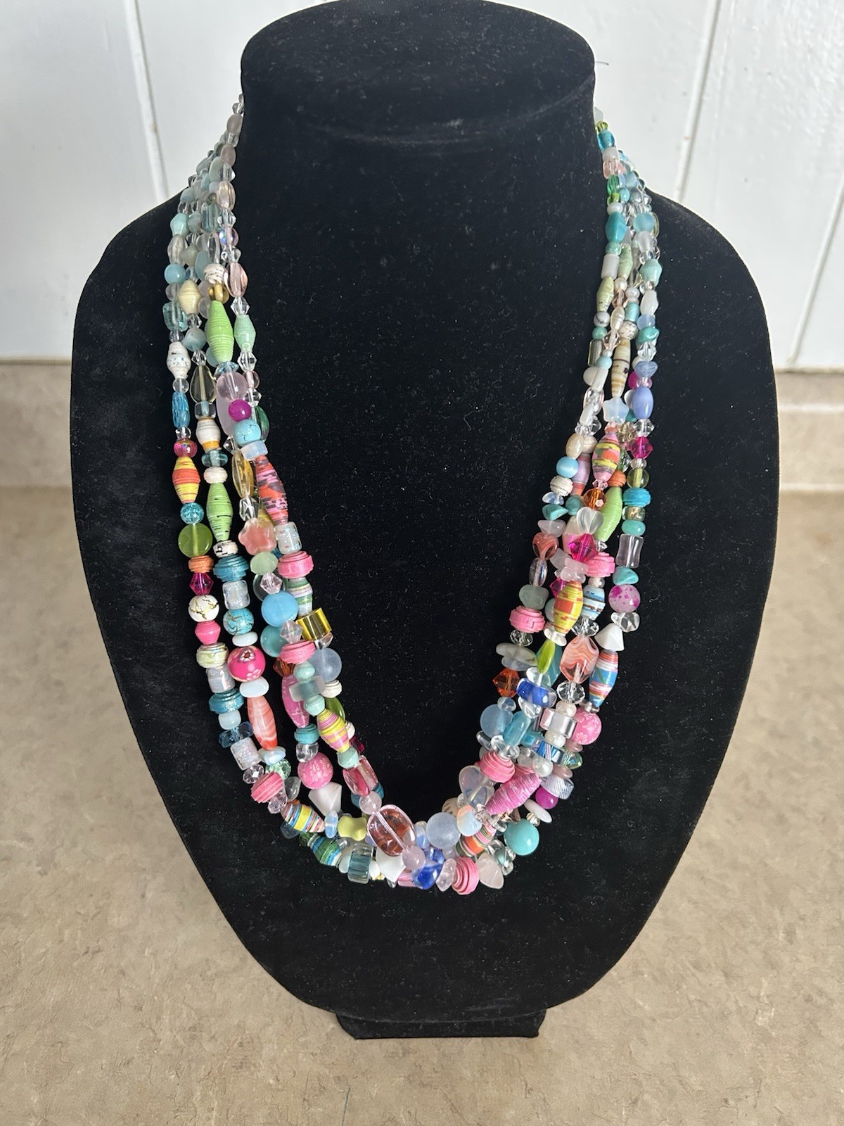 Rainbow Confetti Statement Necklace - image 1