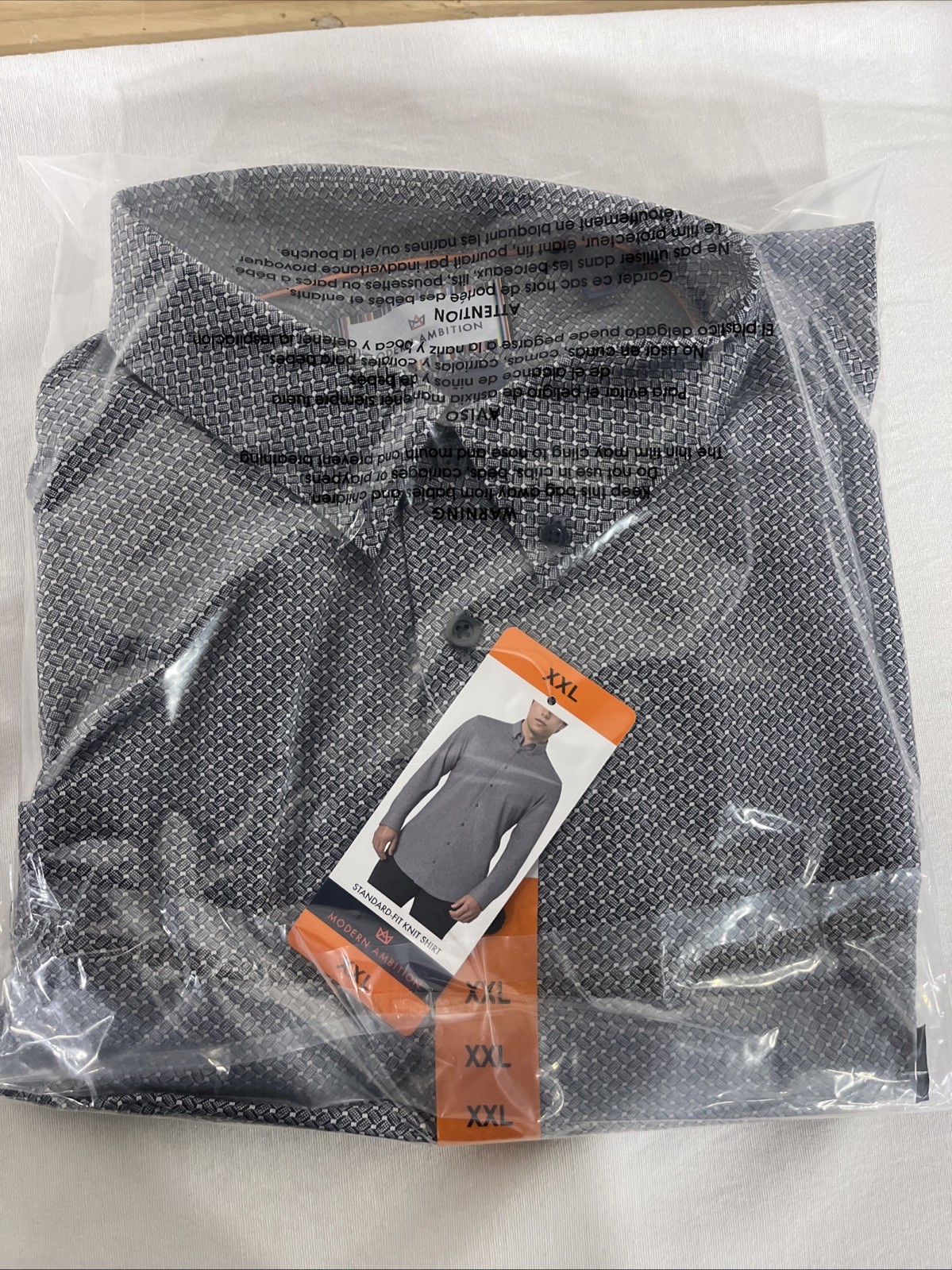 Modern Ambition Mens Shirt Dark Blue Casual Long Sleeve  Button-Up Stretch XXL