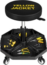 Pneumatic Shop Creeper Seat Adjustable Mechanic Stool with Wheels 300Lbs