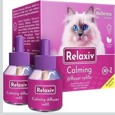 Relaxivet Calming Diffuser 2 Refills Anti-Anxiety Treatment for Cats New
