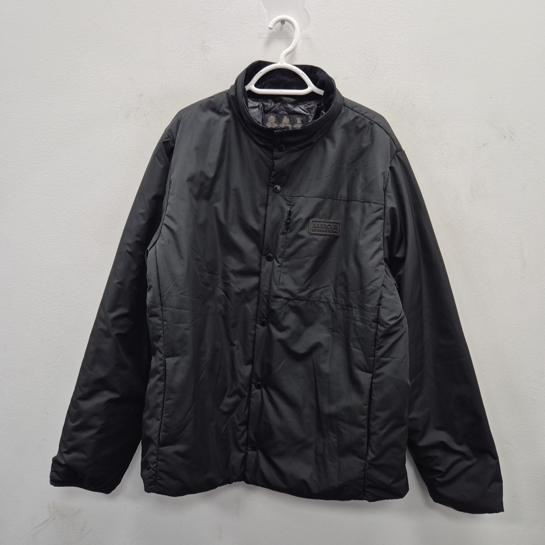 Barbour Viewforth Quilted Black Lightweight Biker Country Coat Jacket Size XXL