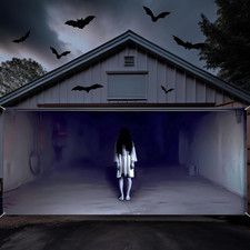 Large Halloween Scary Garage Door Cover Banner Halloween Garage Door