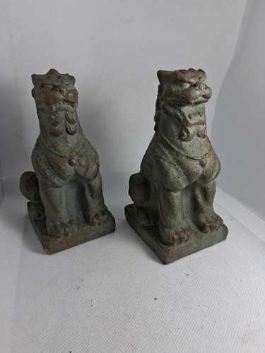 Chinese Ming Antique Terracotta Foo Dogs Marked Estate Statue 5 1/2 - Picture 3 of 19
