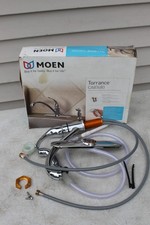 Moen Torrance CA87480 Chrome Kitchen Faucet Centerset Lever Low Arc Side Sprayer