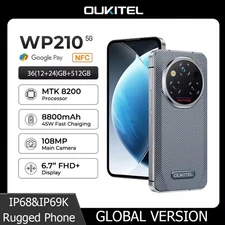 OUKITEL WP210 5G Rugged Phone 6.7'' 36GB+512GB 8800mAh 45W 108MP NFC Android 15