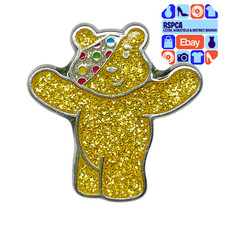 Pudsey Bear Vintage Glitter Enamel Pin Badge