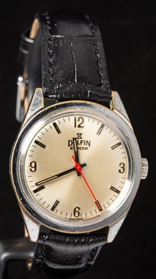 Edox Delfin Champagne Dial Men's Hand-Wind Vintage Swiss Watch -- Working