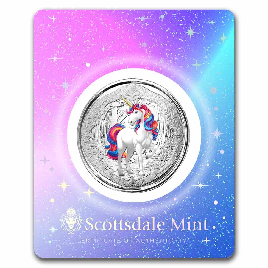 2024 Fiji 1 oz Silver Rainbow Magical Unicorn 