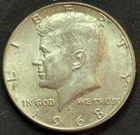 1968 D Silver Kennedy Half Dollar KM#202a