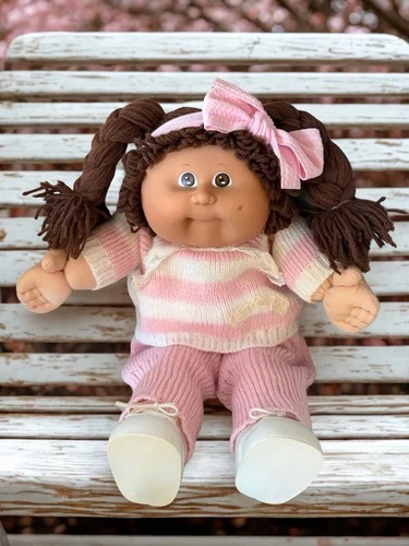 Cabbage Patch Kids Doll, Brown Hair, Two Braids, Brown Eyes, HM 8