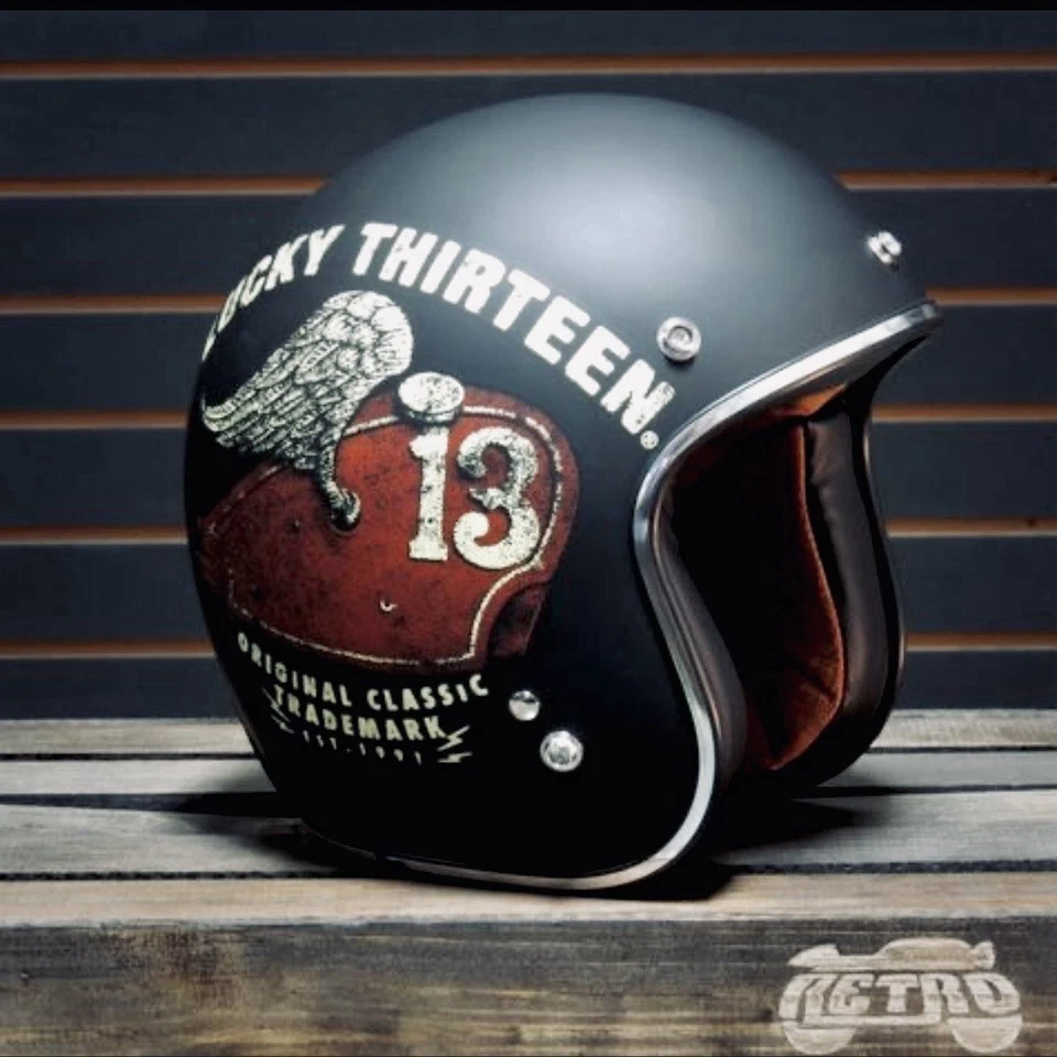 Torc Motorcycle Helmet Del Mar T-50 Size M 3/4 Open Face Matte Black Retro Style - Image 2 of 4