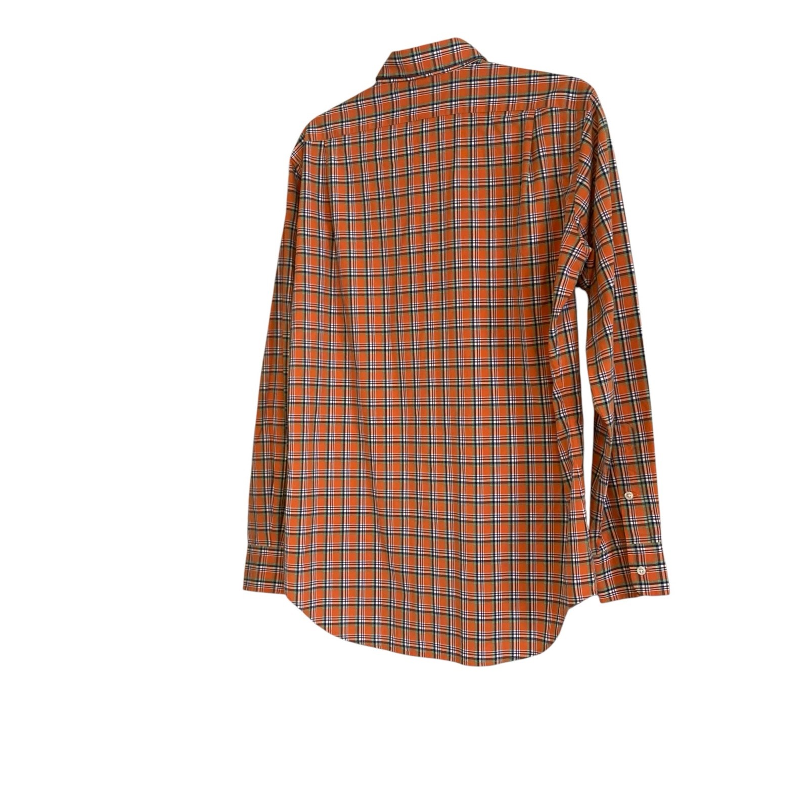 Vintage Polo Ralph Lauren Orange Green Plaid Estate Sport Preppy Shirt Sz Small thumbnail 4