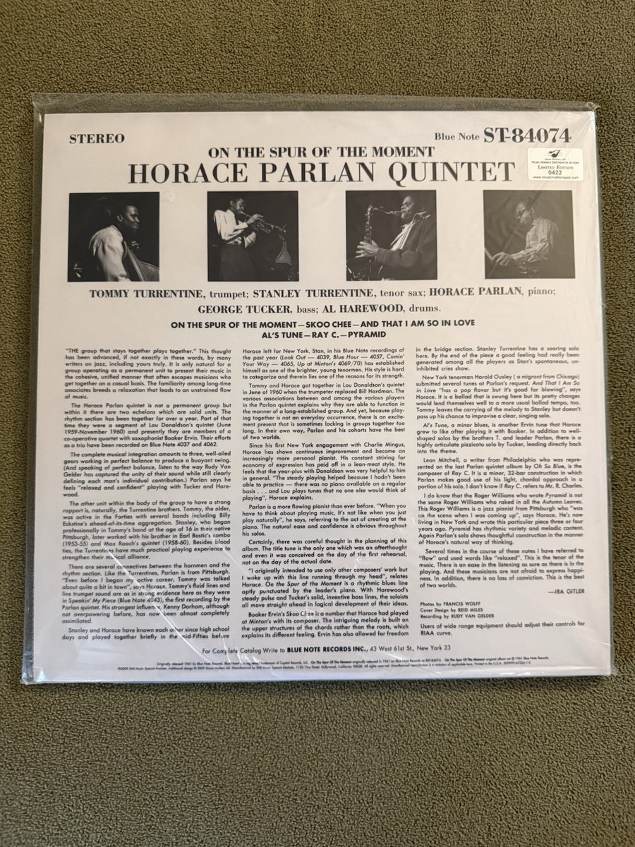 HORACE PARLAN On The Spur Of The Moment (Blue Note 45RPM Reissue