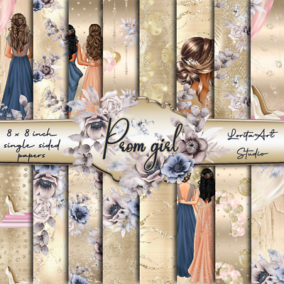 Abschlussball Mädchen Papierblöcke, Abschlussballtag Scrapbooking Papier, Bastelpapier