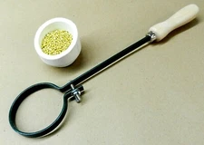 Melting Crucible with Handle Round Hi-Back Dish for Gold 12Toz for Torch Melting