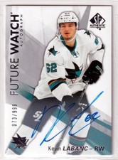 2016-17 SP Authentic Future Watch #181 Kevin Labanc RC AUTO 073/999 - SAN JOSE