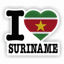 Aufkleber LOVE SURINAME Sticker f&uuml;r Auto diverse Gr&ouml;&szlig;en FanShirts4u