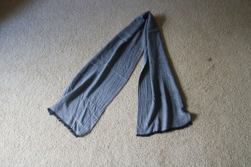Azzaro Paris Logo Men’s Gray Scarf Shawl Length 66 inch  - Picture 1 of 5