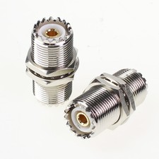 2 x UHF female nut bulkhead to SO-239 SO239 jack RF adapter connector FOR PL-259