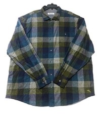 TOMMY BAHAMA Men Plaid Shirt Canyon Beach Flannel Blue Olive Check XLT NWT 158
