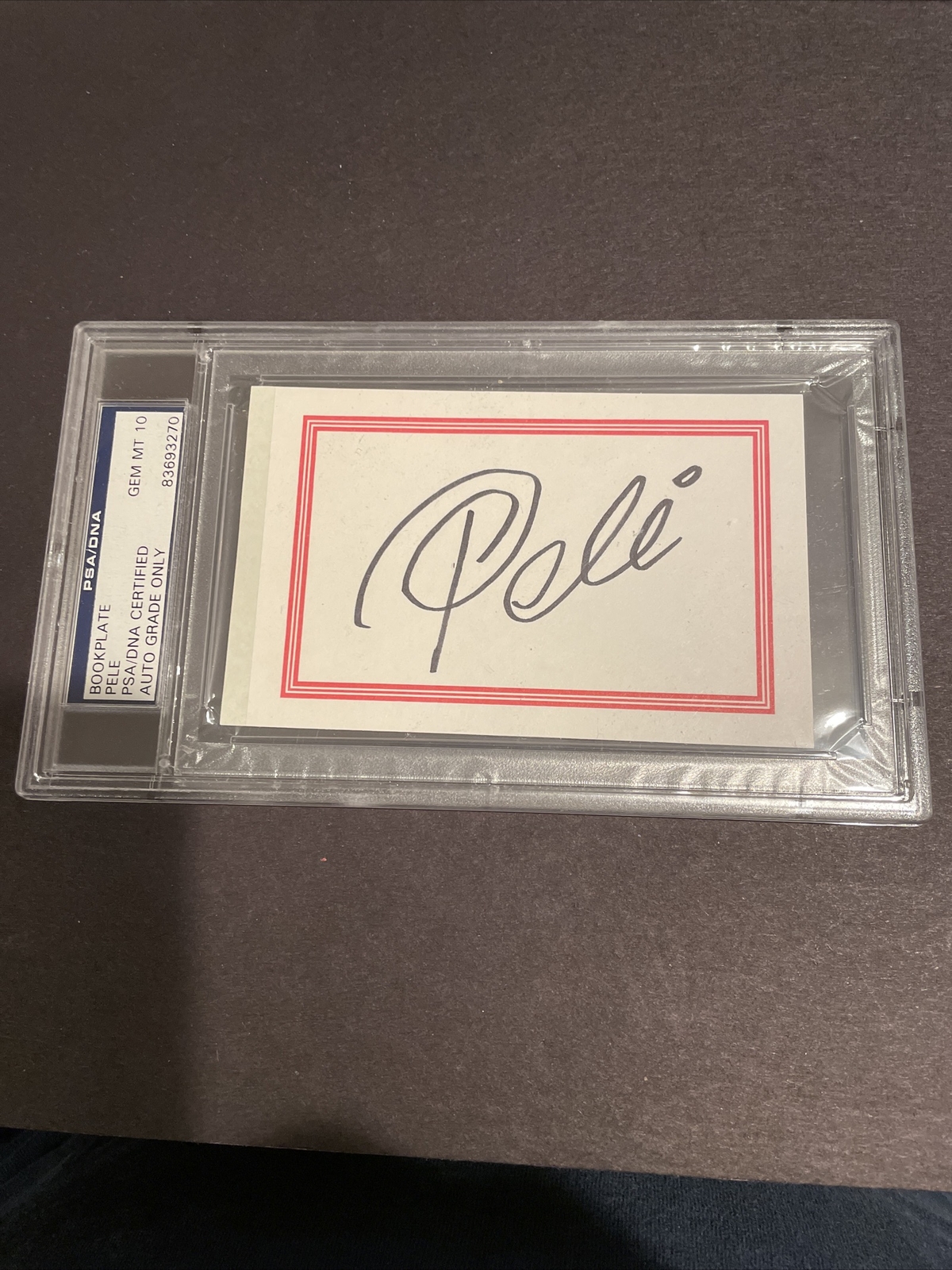 Pele autographed 3x5 PSA/DNA encapsulated and Graded Gem Mint 10