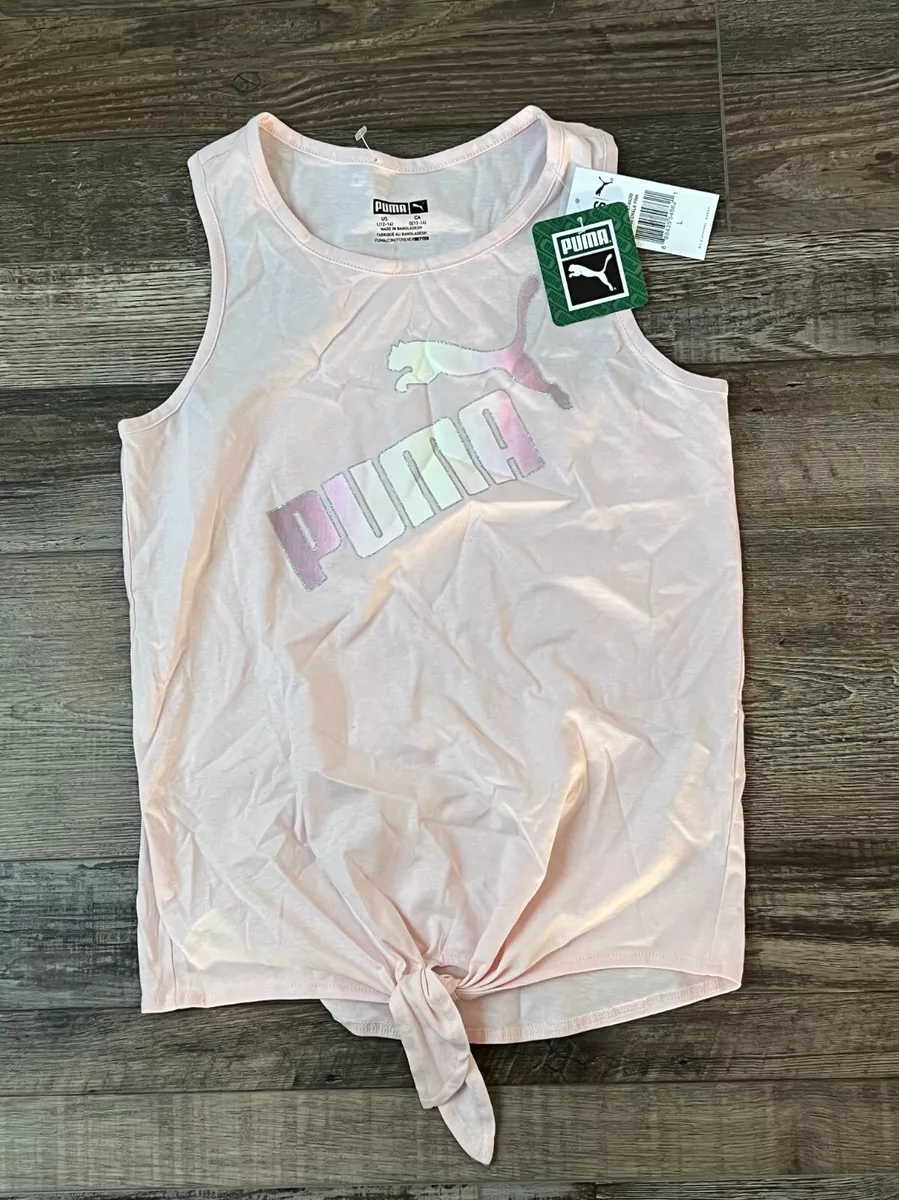 NWT Puma Girls Kids Size L 12 14 Racerback Pink Tank Top
