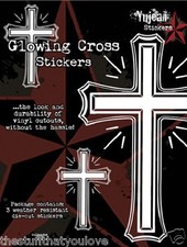 Three CROSSES window sticker decal - Largest is 7" x 4.5" 107 Christian 112