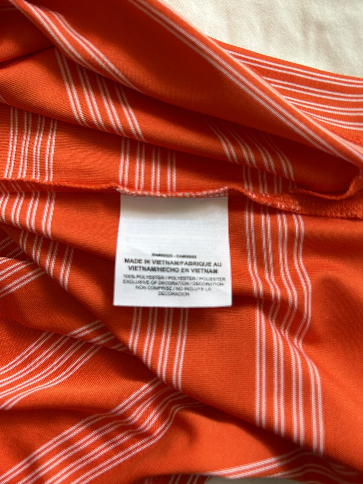 NIKE TOUR PERFORMANCE Orange White Striped Polo Shirt Dri-Fit Size XL thumbnail 8