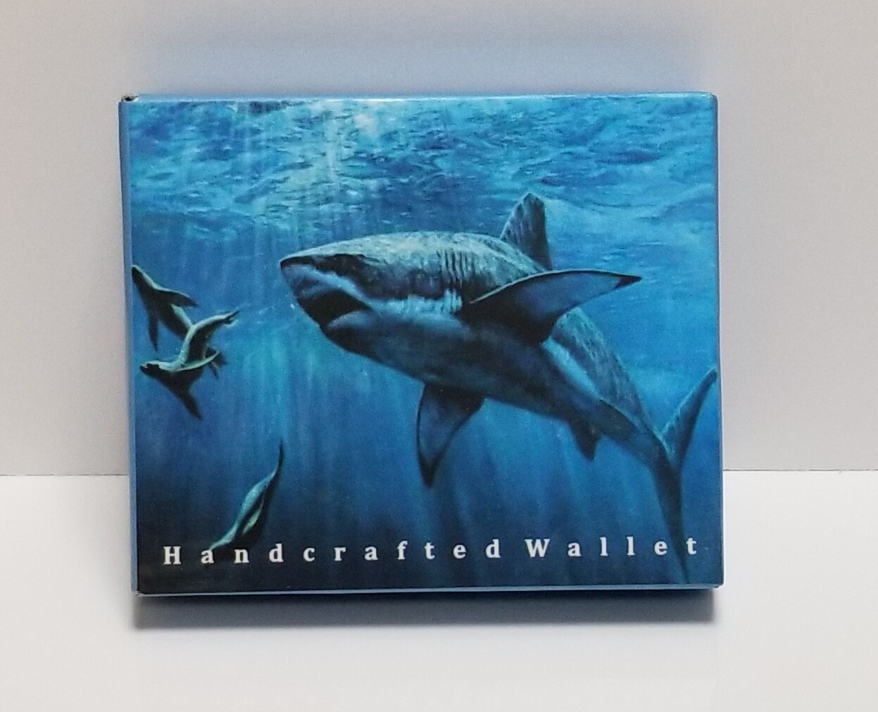 Sharks Print on Handcrafted Wallet BI-Fold Men's Vegan Leather | eBay