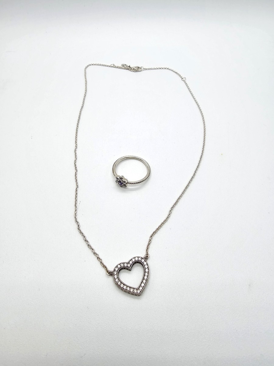 Pandora Sterling Silver Ring And Necklace **Matching Set**