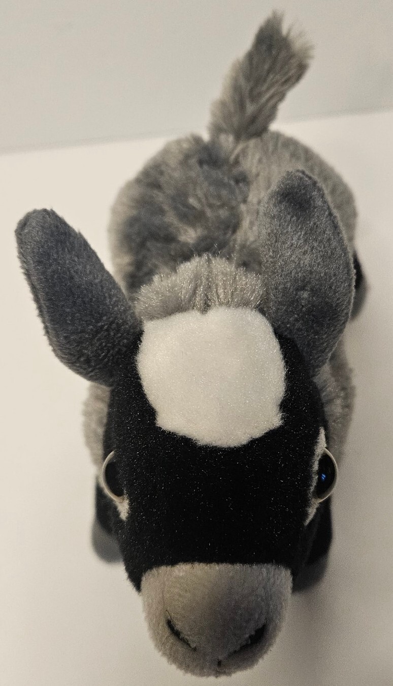 Goat Plush Toy Wild Republic REALISTIC Black Gray White KM International 7" 2015