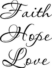 Faith Hope Love, Bible Verse Vinyl Wall Decal by Scripture Wall Art 11 x 22