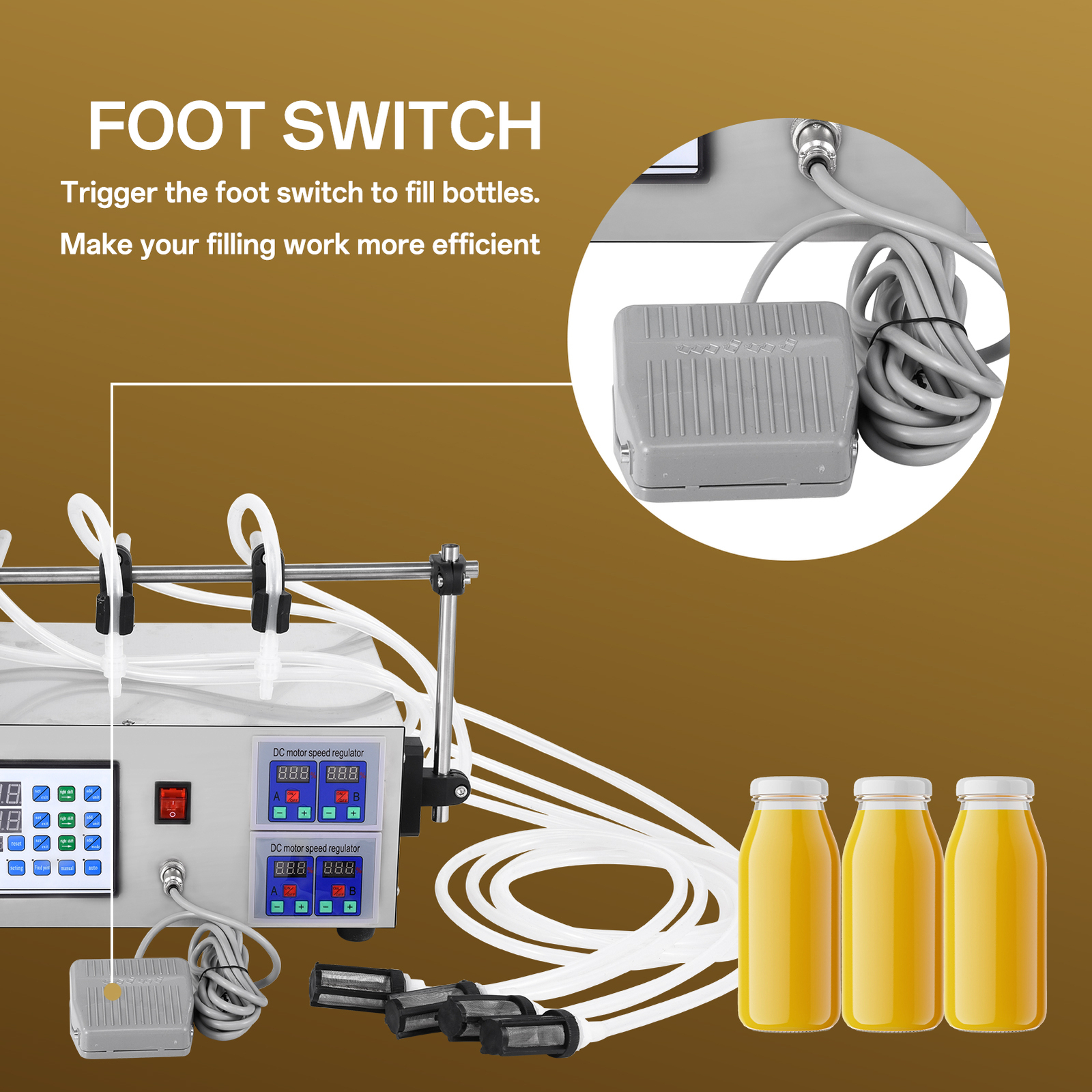 4 Heads Automatic Digital Control Bottle Filler Liquid Filling Machine 5-2800ml