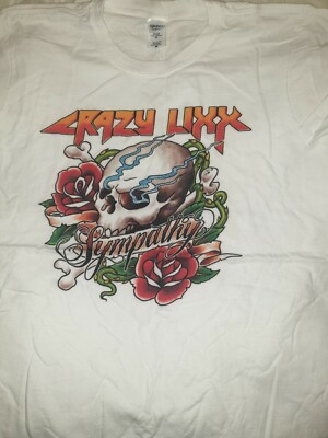CRAZY LIXX BAND TSHIRT white MENS M riot avenue new religion glam hair metal