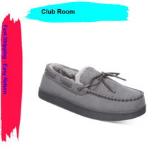 Club Room Mens Moccasin Slippers Grey Size Medium 8-9. 