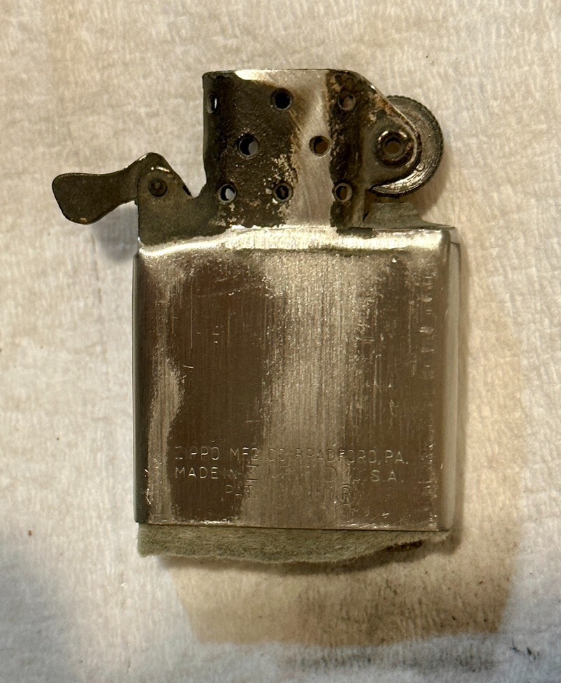 Vintage 1959 Zippo  Lighter, Shell Oil` engraved back used full size