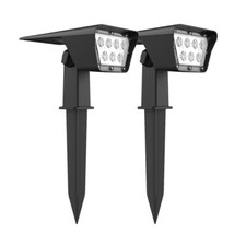 Set of 4 Outdoor Solar Landscape Spotlight For Pathway Garden Wall Garage
