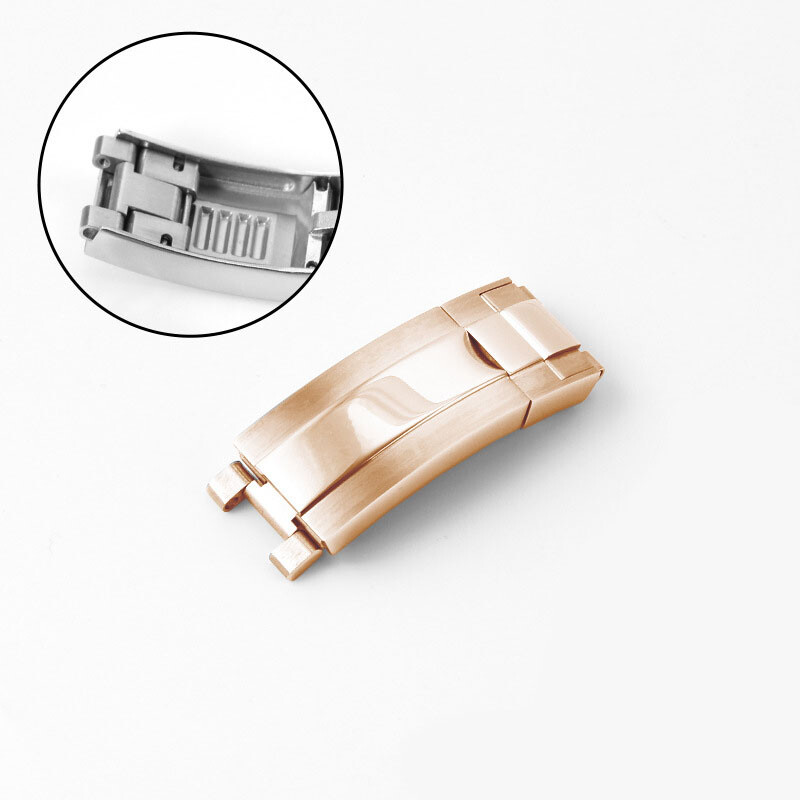 Uhrenarmband 22mm Edelstahl Schwarz Gold