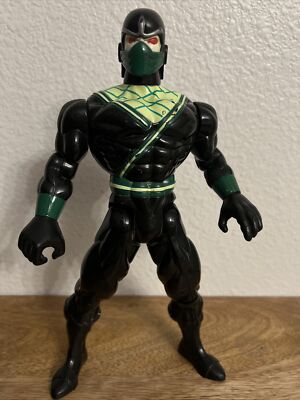 SUNCO BLACK &GREEN NINJA  WARRIOR 10  ACTION FIGURE PLASTIC TOY(PRE-OWNED)