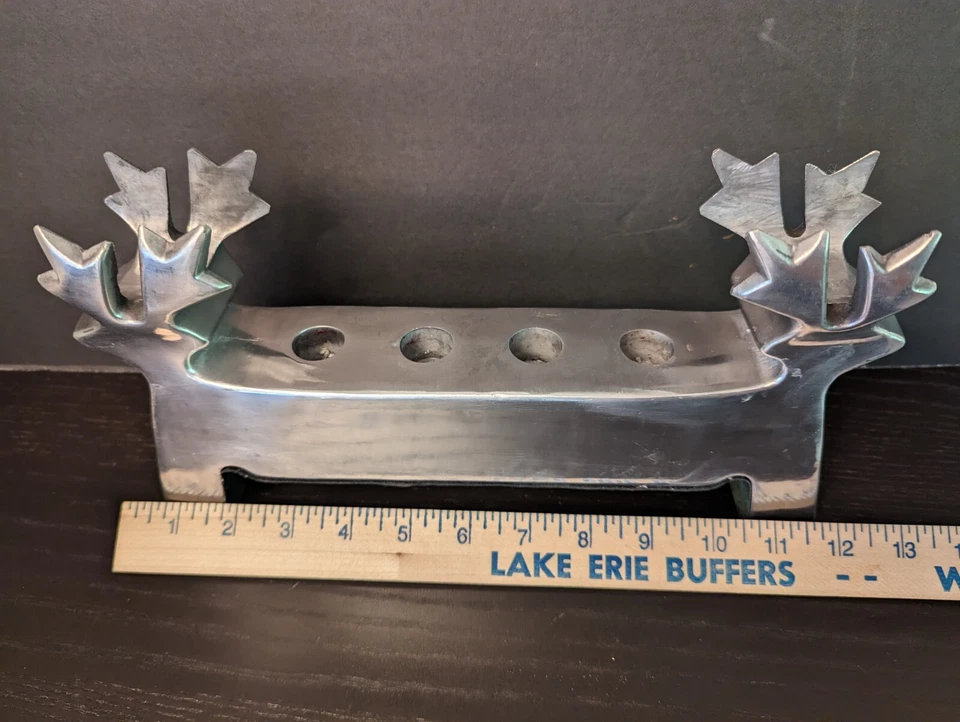 COLECCIÓN DE VACACIONES 4 VELAS CÓNICAS CON RENO METÁLICO BRILLANTE - USADO EN CAJA Foto 4 de 4