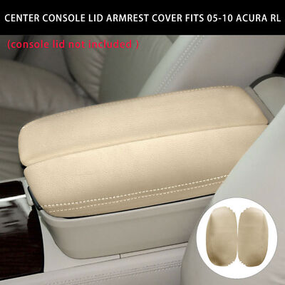2Pcs Leather Console Lid Armrest Cover For Acura RL 2005-2010 Trim