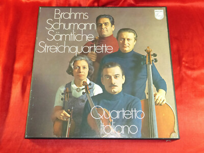 BRAHMS SCHUMANN SÄMTLICHE STREICHQUARTETTE QUARTETTO ITALIANO 3LP BOX