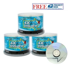 150 Pack Ridata DVD+RW 4x 4.7GB Silver Logo Rewritable DVD Plus RW Blank Disc