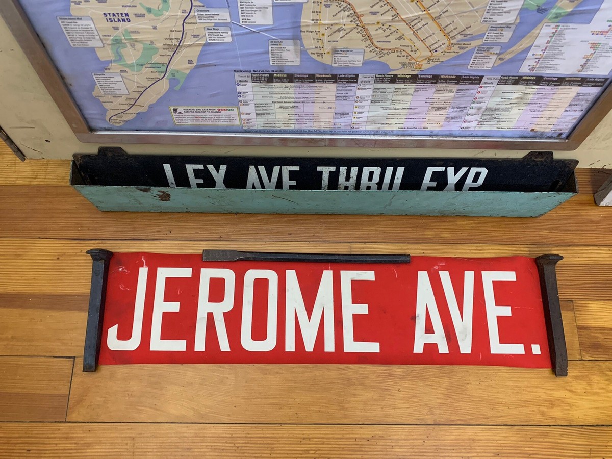 NYC BUS ROLL SIGN BRONX WEST FARMS JEROME AVENUE RACETRACK YANKEE