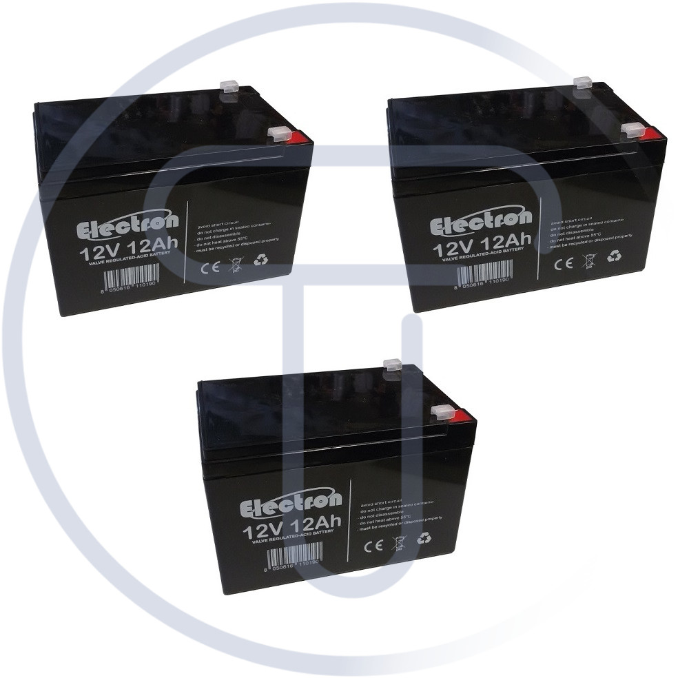 Kit Batteria Piombo 36V (12V 12Ah x3) per Bici Elettrica Ricaricabile